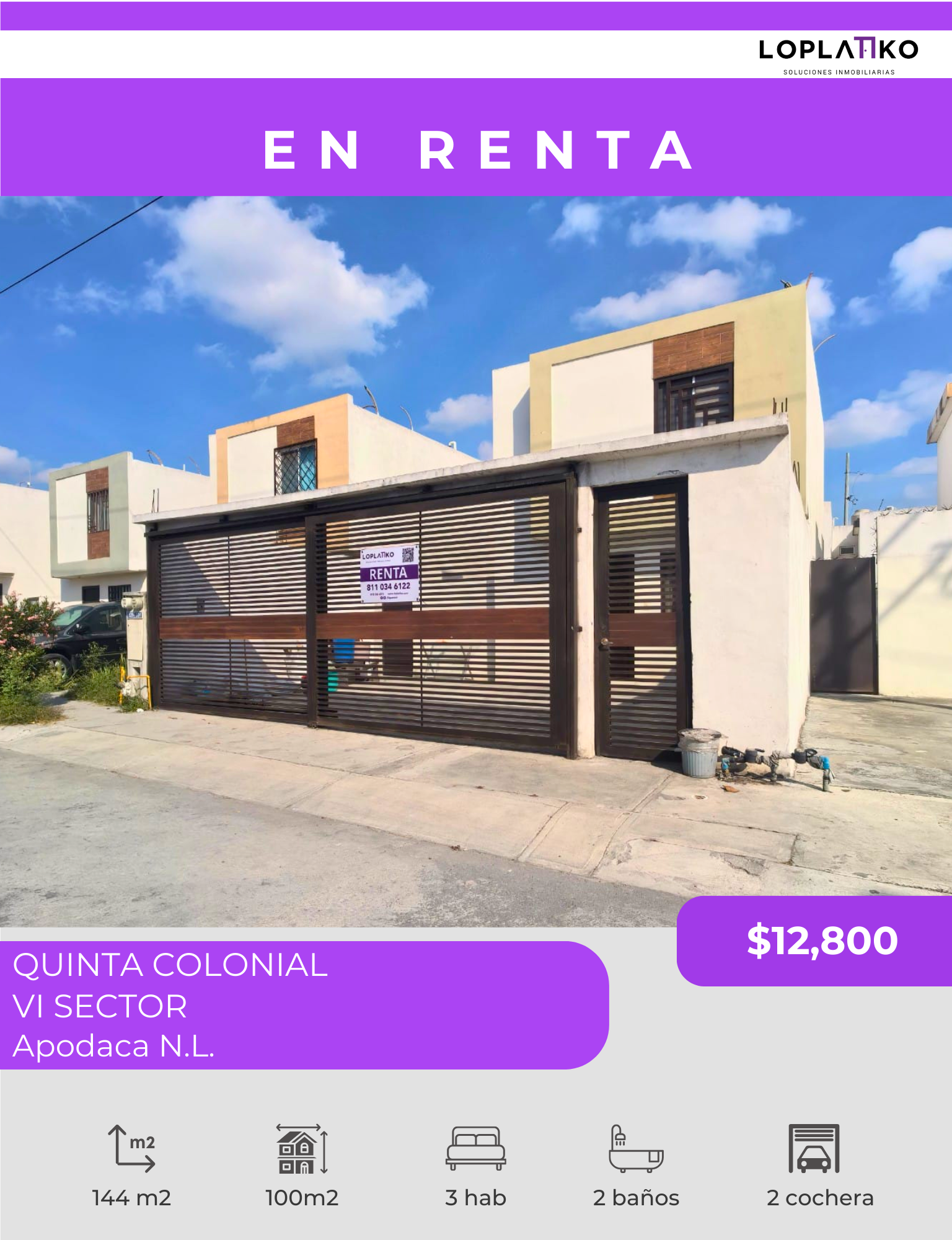 CASA AMUEBLADA EN RENTA QUINTA COLONIAL, VI SECTOR, APODACA N.L.