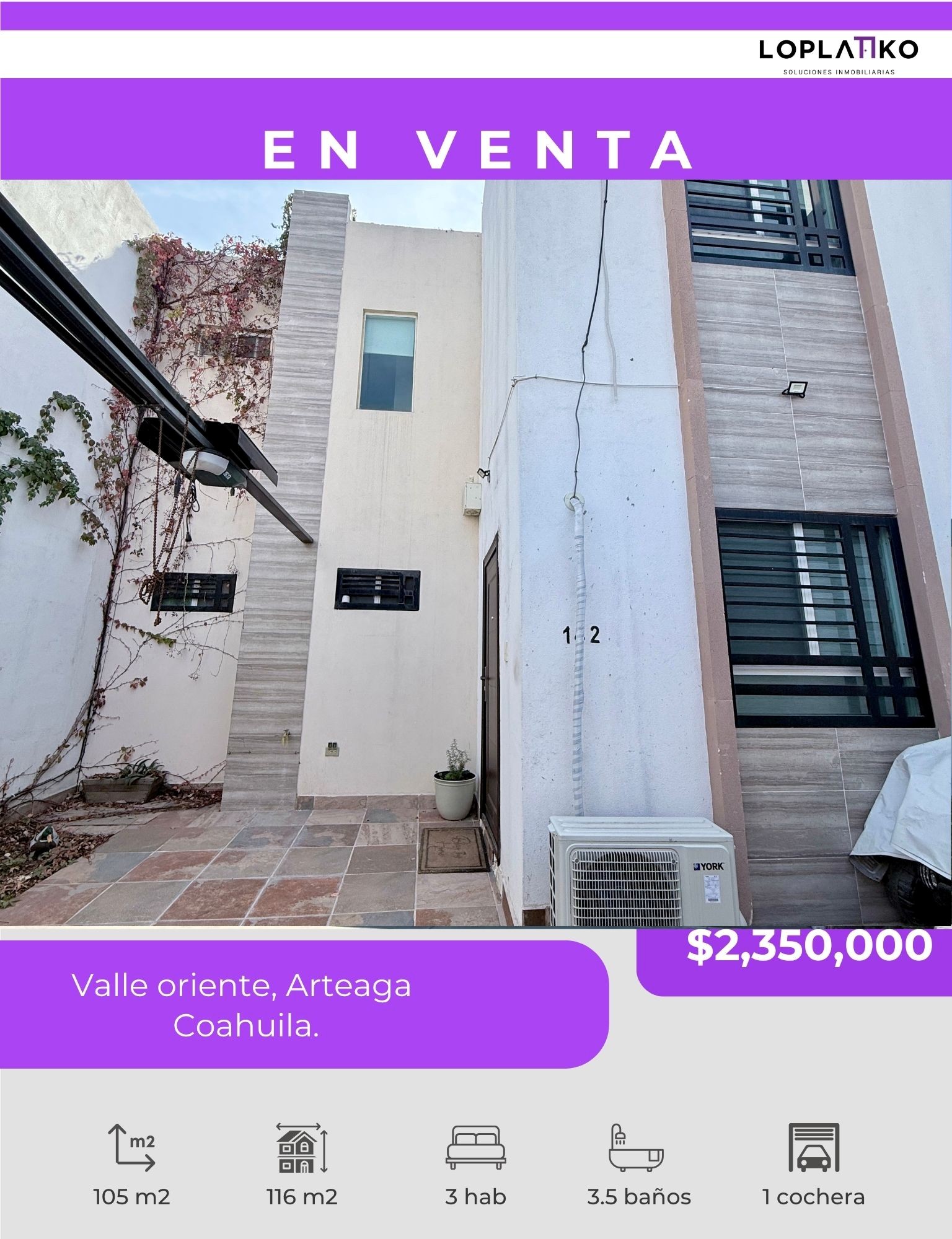 CASA EN VENTA &#x2b55; Valle Oriente, sector C, Artega, Coahuila . &#x2b55;