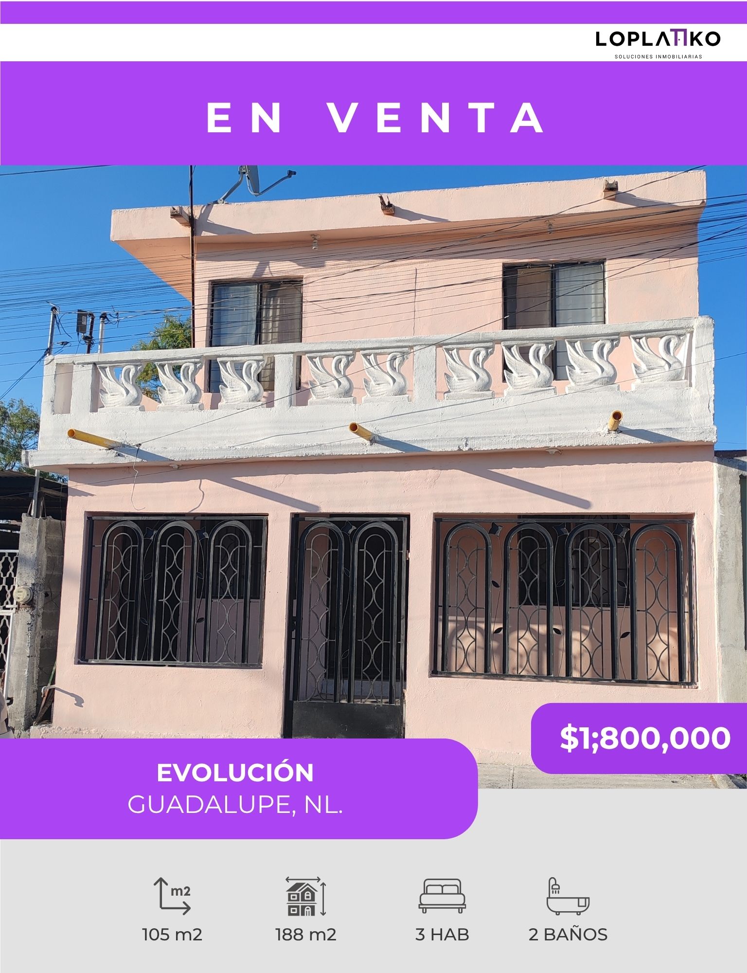 CASA EN VENTA EVOLUCIÓN, GUADALUPE NUEVO LEÓN