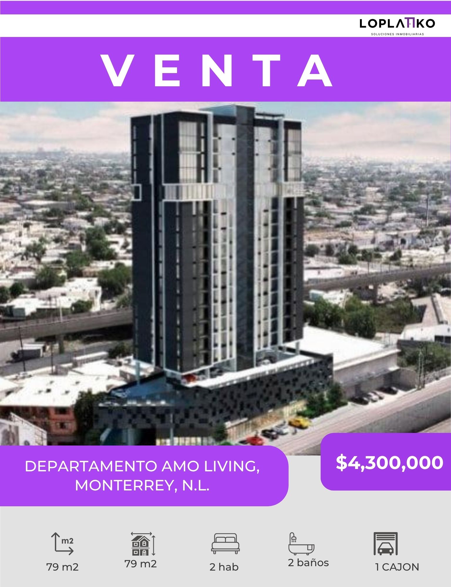 Departamento en venta en Amo Living, Monterrey, Nuevo León