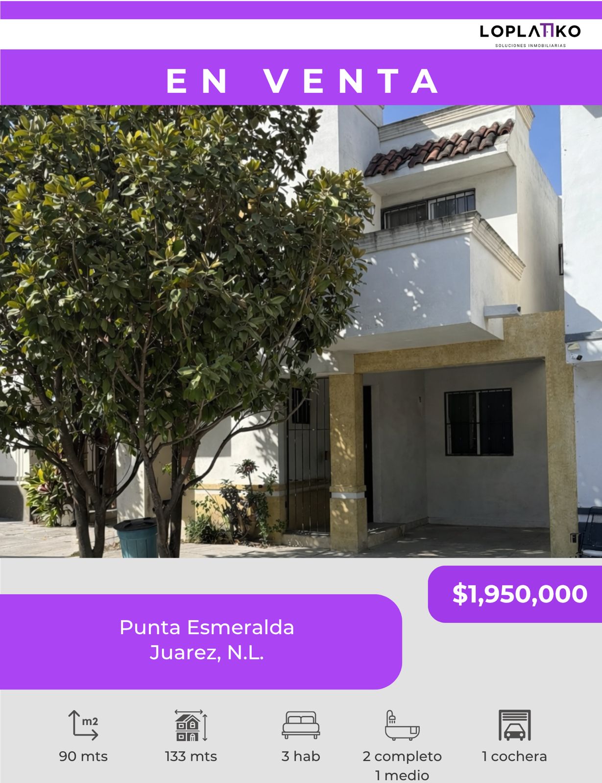 Casa en venta en Residencial Punta Esmeralda, Juárez N.L